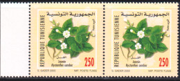 2003-Tunisie / Y&T 1490--  Faune & Flore; Fleurs De  Jasmin - En Paire 2V / MNH***** - Rosen
