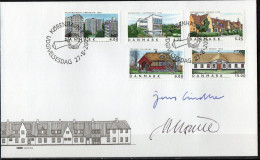 Martin Mörck. Denmark 2003. Residential Buildings. Michel 1343 - 1347. FDC. Signed. - FDC