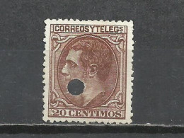 Q735O-SELLO CLASICO ALFONSO XII 1879 Nº 203 USADO POR TELÉGRAFOS TALADRO PERFINS - Used Stamps