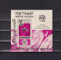 SA05 Kathiri State Of Seiyun 1966 The 100th Anniversary Of The I.T.U. Minisheet - Altri - Asia