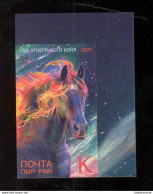 Label Transnistria 2023 Year Of The Fire Horse 1v**MNH Imperforated Corner - Vignettes De Fantaisie