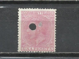 Q735Q-SELLO CLASICO ALFONSO XII 1879 Nº 207 USADO POR TELÉGRAFOS TALADRO PERFINS         USADO POR TELÉGRAFOS TALADRO PE - Used Stamps