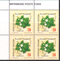 2003-Tunisie / Y&T 1490--  Faune & Flore; Fleurs De  Jasmin -  Bloc De 4 V / MNH***** - Roses