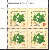 2003-Tunisie / Y&T 1490--  Faune & Flore; Fleurs De  Jasmin -  Bloc De 4 V / MNH***** - Rosen