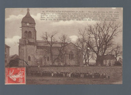 CPA - 63 - St-Gervais-d'Auvergne - (Eglise) - Animée - Circulée En 1928 - Saint Gervais D'Auvergne