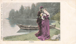 COUPLES - L'adieu - Un Adieu Au Bord Du Lac - Couple S'embrassant - Dessin - Carte Postale Ancienne - Koppels