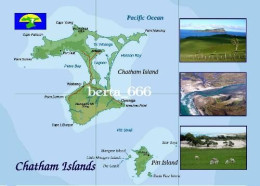 New Zealand Chatham Islands Map New Postcard * Carte Geographique * Landkarte - Neuseeland