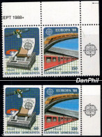 Greece 1988 Europa CEPT (**)  Mi 1685A-86A + 1685C-86C - Paar -  M€34,- - Unused Stamps
