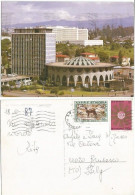 Ethiopia Nat. Bank Building Addis Ababa Color Pcard 18aug1987 X Italy With 2 Stamps - Etiopia