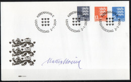 Martin Mörck. Denmark 2004. Small Coat Of Arms. Michel 1357 - 1359. FDC. Signed. - FDC