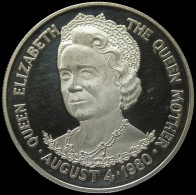 LaZooRo: Tristan Da Cunha 25 Pence 1980 PROOF 80th Birthday Of Queen Mother - Silver - Colonie