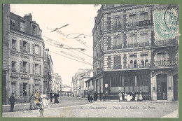 CPA Vue Peu Courante - VAL DE MARNE - CHARENTON - PLACE DE LA MARIE & LA POSTE - Belle Animation, Hoel De La Poste - Charenton Le Pont