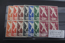 MADAGASCAR LOT POSTE AERIENNE N°55 à 61 EN BLOCS DE 4 NEUF** COTE 48 EUROS VOIR SCANS - Luftpost