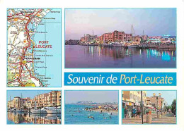 11 - Leucate - Port Leucate - Multivues - Bateaux - Carte Géographique Michelin - Flamme Postale De Leucate - CPM - Voir - Leucate