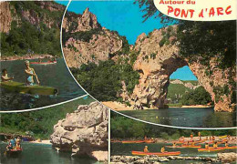 07 - Ardèche - Gorges De L'Ardèche - Le Pont D'Arc - Multivues - Canoë Kayak - CPM - Voir Scans Recto-Verso - Vallon Pont D'Arc