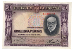 Spain 50 Pesetas 1935 P-88  EF - 1-2-5-25 Pesetas