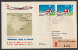 1979, Japan Air Lines, Erstflug, Zürich - Tokyo - Erst- U. Sonderflugbriefe