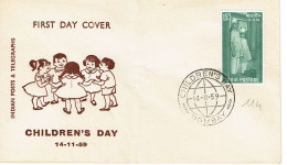 Inde  114 Journée De L'enfance 14-11-1959 - Cartas & Documentos