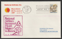 1979, National Airlines, Erstflug, Miami AMF - Zürich - 3c. 1961-... Storia Postale