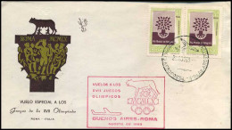 Argentina - FDC - Vuelo Especial A Los Juegos De La SVII Olimpiada Rome - FDC