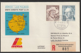 1979, Iberia, Erstflug, Zürich - Las Palmas - Erst- U. Sonderflugbriefe