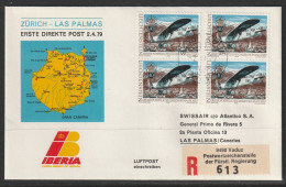 1979, Iberia, Erstflug, Liechtenstein - Las Palmas - Luftpost