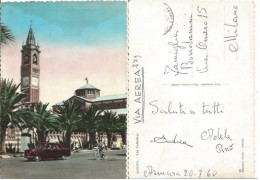 Eritrea (Ethiopia Period) Asmara Cathedral + Cars & Bicycles - Stampless Color Airmail Pcard 20jul1960 To Italy - Eritrea