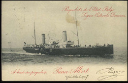 Paquebots De L'Etat Belge, Ligne Ostende Douvres - A Bord Du Paquebot Prince Albert - Bootkaarten