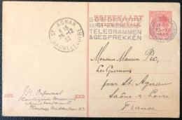 Pays-Bas, Entier-carte D'Amsterdam 1933 Pour La France - (A301) - Entiers Postaux