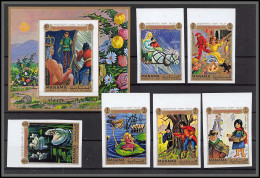 Manama - 3174g/ N° 893/898 B + Bloc 173 B Contes Fairy Tales Andersen ** MNH Non Dentelé Imperf - Manama