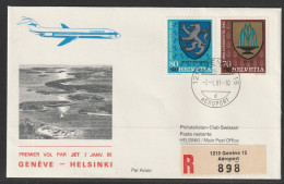 1981, Finnair, Erstflug, Genf - Helsinki - Erst- U. Sonderflugbriefe