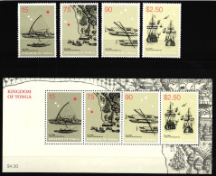 Tonga Block 45 + 1651-1654 Postfrisch Schiffe #NE753 - Tonga (1970-...)