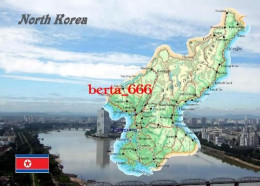 North Korea Country Map New Postcard * Carte Geographique * Landkarte - Corea Del Norte