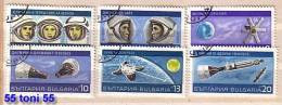 1967 SPACE 6v.- Used /gest.(O)  BULGARIA / Bulgarien - Usados