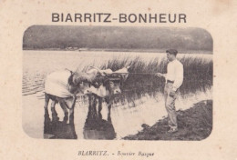 E12- BIARRITZ - BONHEUR - CALENDRIER HEURES DES MAREES - BOUVIER BASQUE( 2 SCANS ) - Petit Format : 1921-40