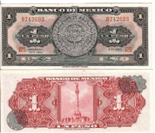 Mexico P-59d  1 Peso  1965 - México