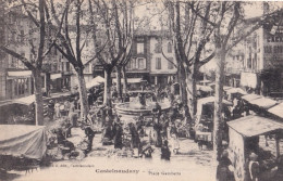 11) CASTELNAUDARY - PLACE GAMBETTA - HABITANTS - ETALS + TAMPON DEPOT DU 146 EME REGIMENT D  INFANTERIE - 1918 - 3 SCANS - Castelnaudary