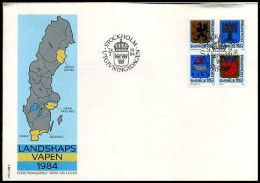 Zweden - Landskapvapen 1984 - - Maximumkaarten (CM)