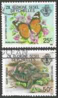 Zil Elwannyen Sesel (Seychelles). 1980 Marine Life. 25c, 50c Used. SG 5, 7. M4023 - Seychelles (1976-...)