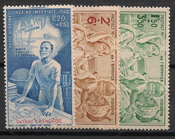GUYANE - 1942 - Poste Aérienne PA N°YT. 22 à 24 - PEIQI - Neuf Luxe ** / MNH / Postfrisch - Unused Stamps
