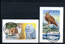 Scotland Staffa - Dog, Cat, Eagle  -  Gest / Obl / Used - Local Issues