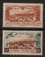 GUYANE - 1942 - Poste Aérienne PA N°YT. 20 à 21 - Série Complète - Neuf * / MH VF - Unused Stamps