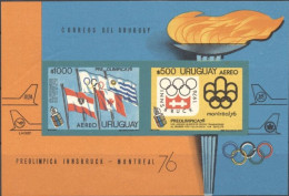 Uruguay 1975, Preolympic Set In Innsbruck And Montreal, BF IMPERFORATED - Uruguay