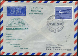 First Flight Vienna-Frankfurt-London-New-York, 1962 - Lettres & Documents