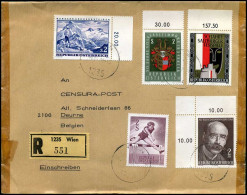 Registered Cover From Austria To Belgium - Lettres & Documents