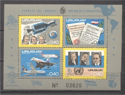 Uruguay 1975, Space, Concorde, Zeppelin, Block - Uruguay