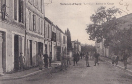  F23-82) VALENCE D 'AGEN (TARN ET GARONNE) AVENUE DE CAHORS - ANIMEE - HABITANTS - MILITAIRES - EN 1916 - ( 2 SCANS )    - Valence