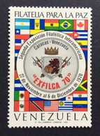 FILATELIA  VENEZUELA "EXFILCA 70 "  CARACAS  ETICHETTA PUBBLICITARIA ERINNOFILO CON GOMMA - Cinderellas