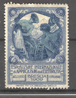 BRESCIA 1909 ESPOSIZIONE INTERNAZIONALE DELLE APPLICAZIONI  ELETTRICHE  ETICHETTA PUBBLICITARIA - Cinderellas