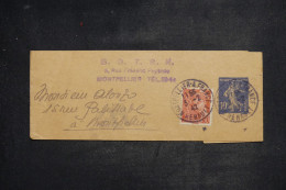 FRANCE - Entier Postal ( Bande Pour Imprimés ) Semeuse 10ct + Complément De Montpellier En 1942 - L 151489 - Streifbänder